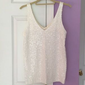 J.Crew Sequin Front V-neck Tank Top